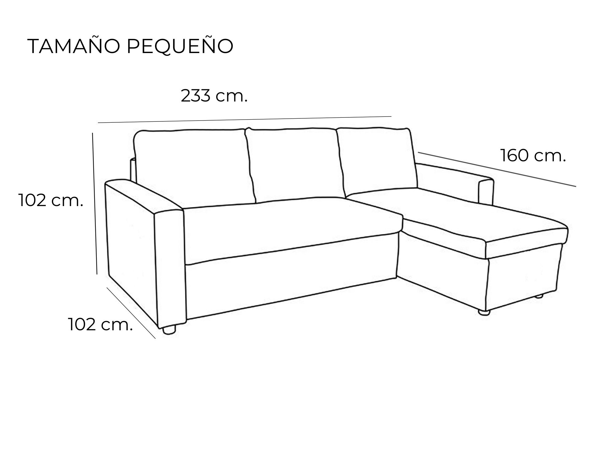 Chaiselongue con asientos extraibles frontales tipo carro en oferta modelo Charleston de Sofass® en Sevilla